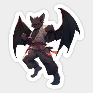 Kawaii Style Karate Master Bat Sticker